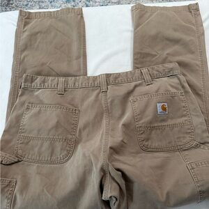 Carhartt Pants Mens 40x32 Brown Tan Relaxed Fit Work Outdoor Casual Pants E59